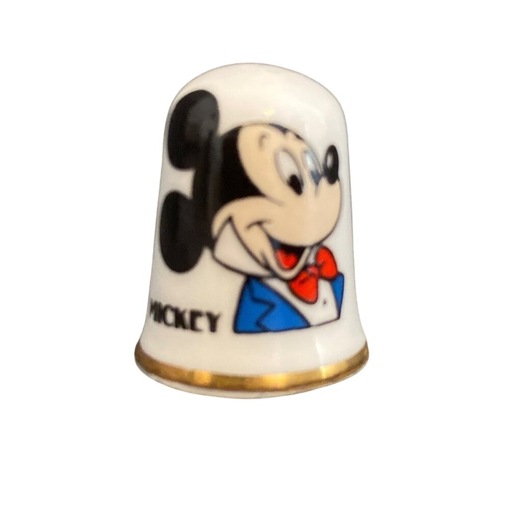 Disney Mickey Mouse Thimble - Bone China - Made in England -Walt Disney Souvenir